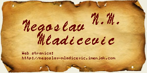 Negoslav Mladićević vizit kartica
